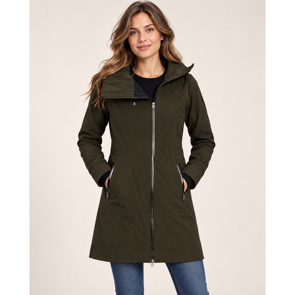 Columbia Kruser Ridge II Softshell Jacket Green Omni-Shield Long Coat Womens L